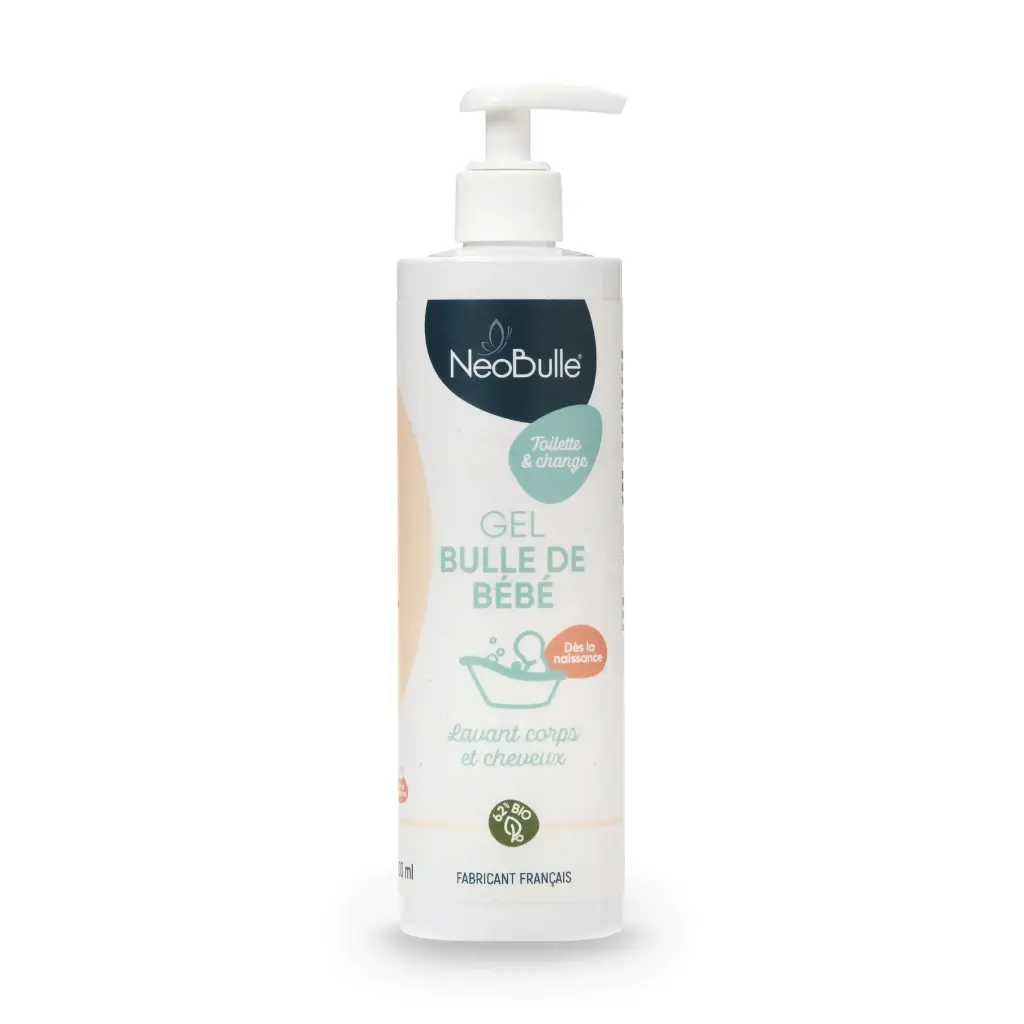 Neobulle - Gel bulle de bébé - Toilette et change - 400 ml (avec pompe)