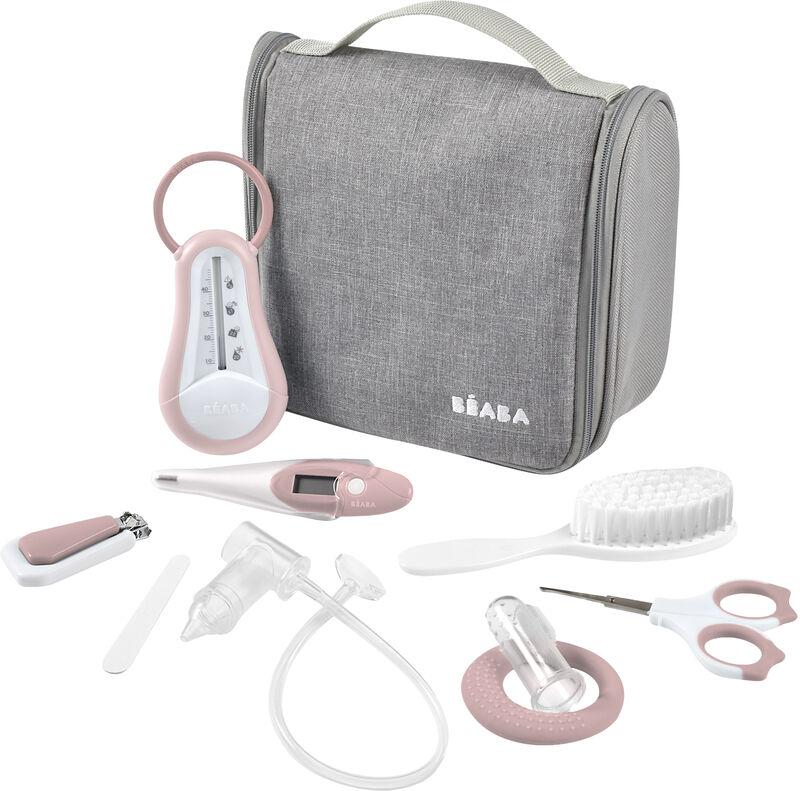 Béaba - Trousse de toilette complète avec 9 accessoires ROSE - Vieux Rose