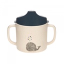 Lassig - Tasse d'apprentissage baleine - Beige / bleu