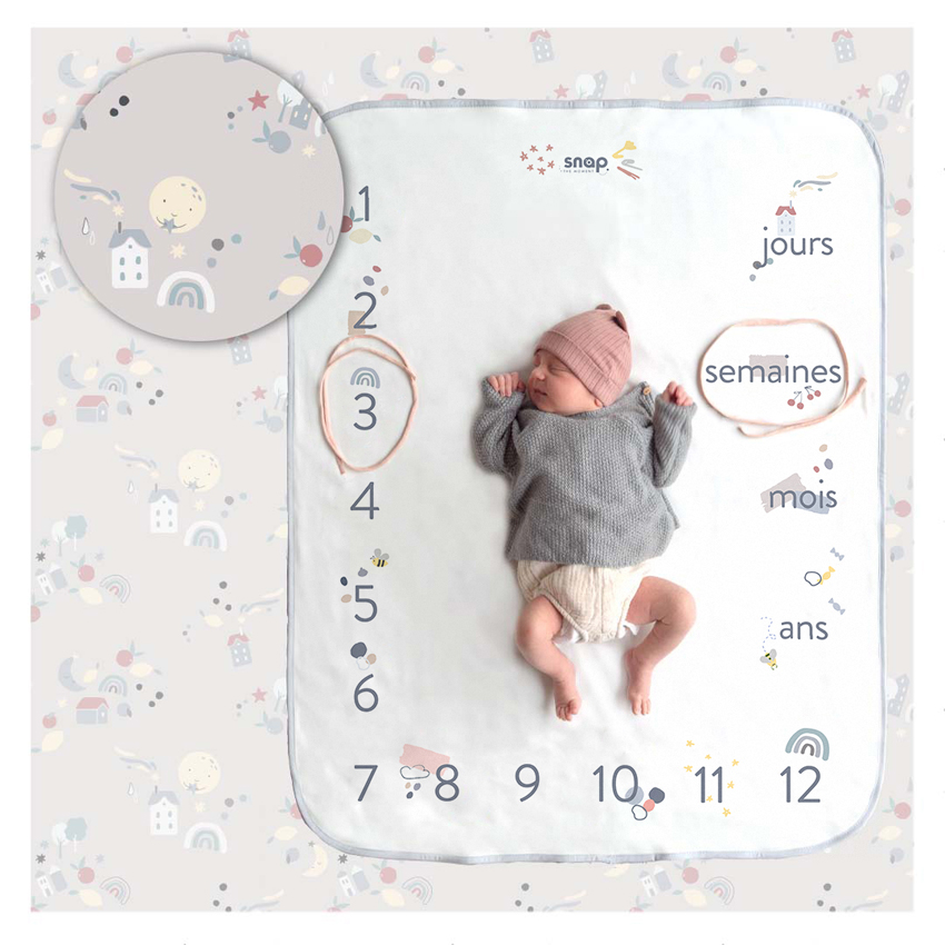 Snap the moment - Couverture étape bébé - Baby Grey