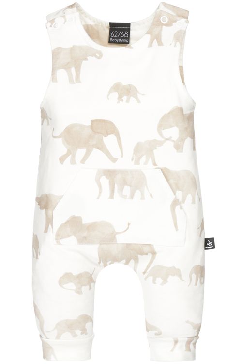 Babystyling - Salopette petit éléphant - Blanc