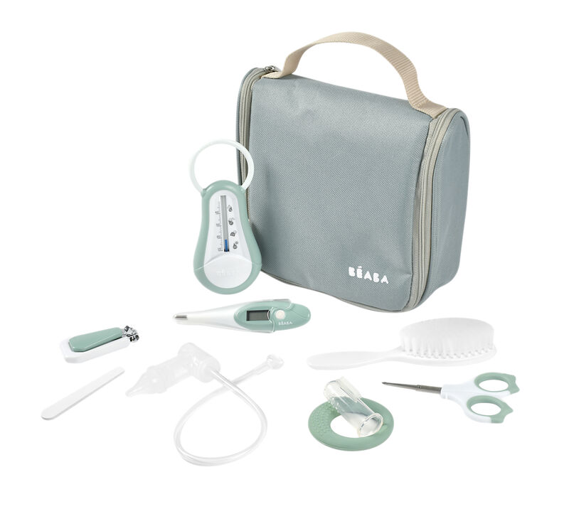 Béaba - Trousse de toilette complète avec 9 accessoires - Vert sauge