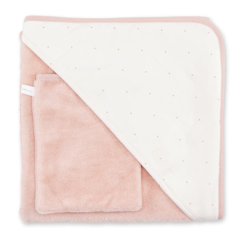 Bemini - Cape de bain - 90x90 cm - Petits pois rose - Bambou