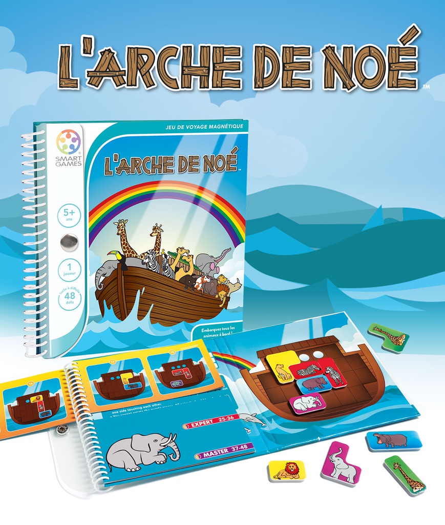 Smartgames - Jeu de voyage magnétique - L' arche de Noé