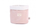 Nobodinoz - Panier Panda - Medium - White Bubble/ Misty Pink