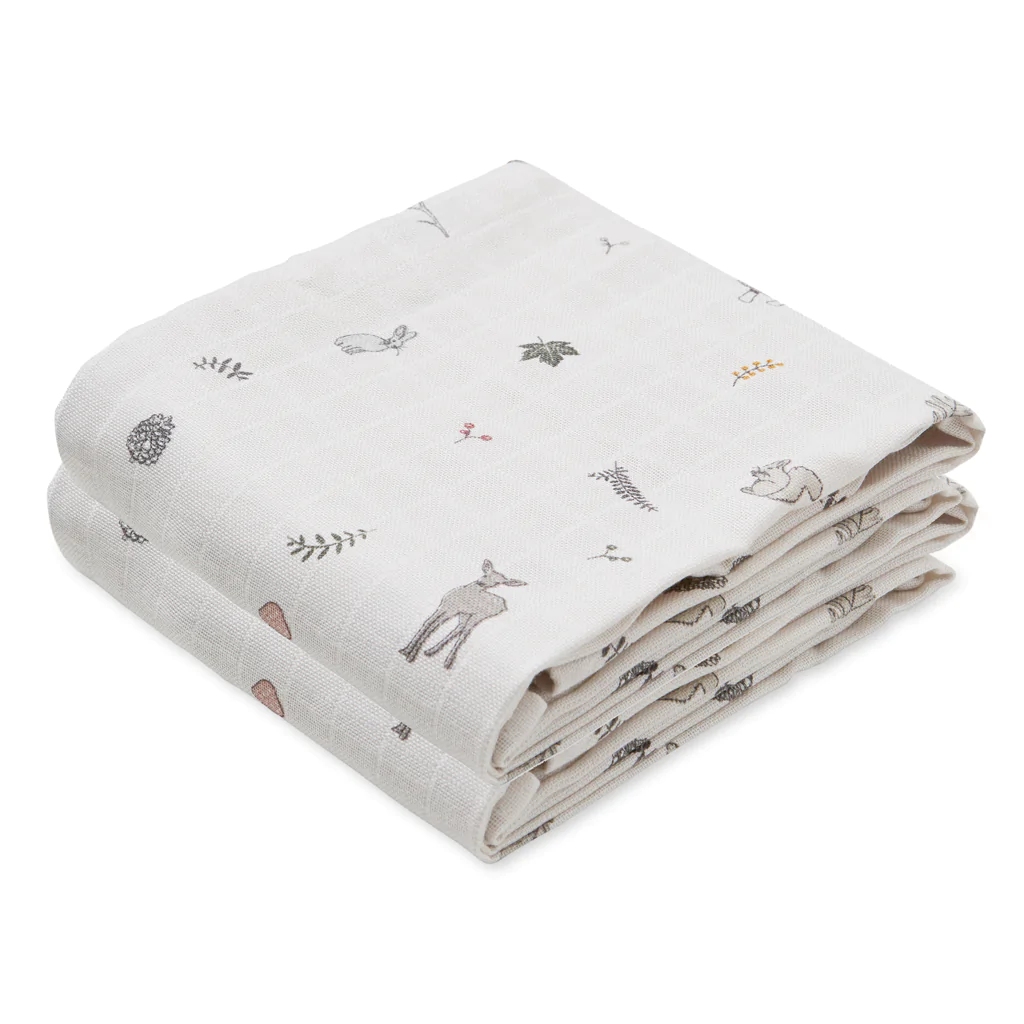 Cam Cam Copenhagen - Lot de 2 tissus en mousseline - GOTS Fawn