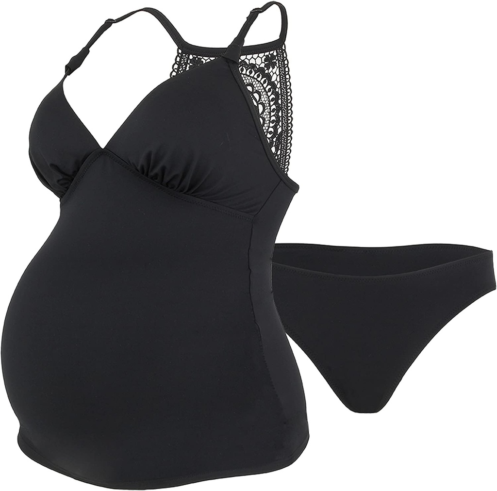 Cache Coeur - Maillot de bain grossesse Maori - Noir