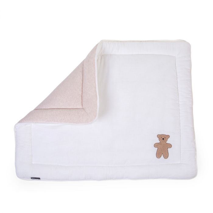 Childhome - Tapis de parc - 75x95 cm - Jersey Melange Beige / Muslin Teddy