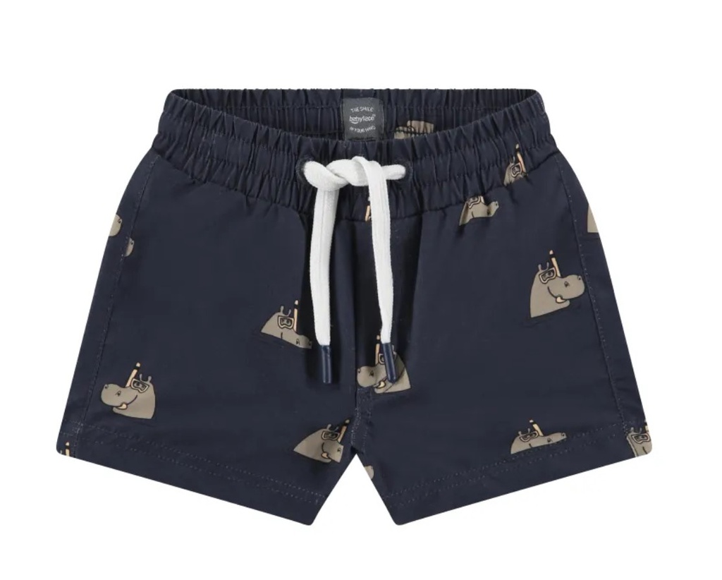 BABYFACE - Short bleu avec motif hippopotame - garçon