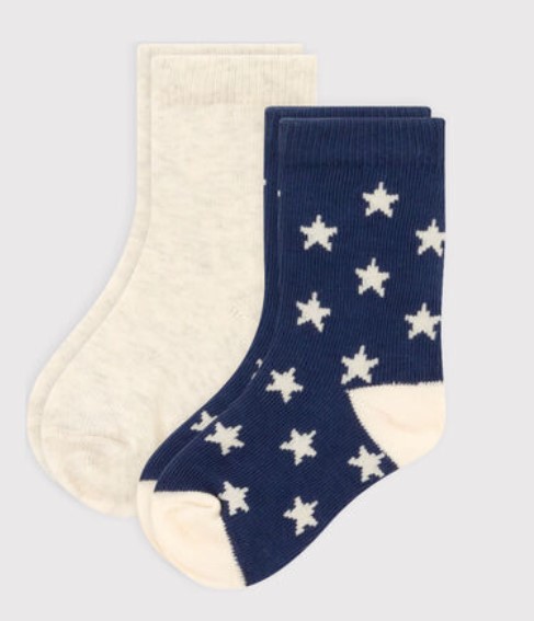 Petit Bateau - Lot de 2 paires de chaussettes - Bleu/Etoile