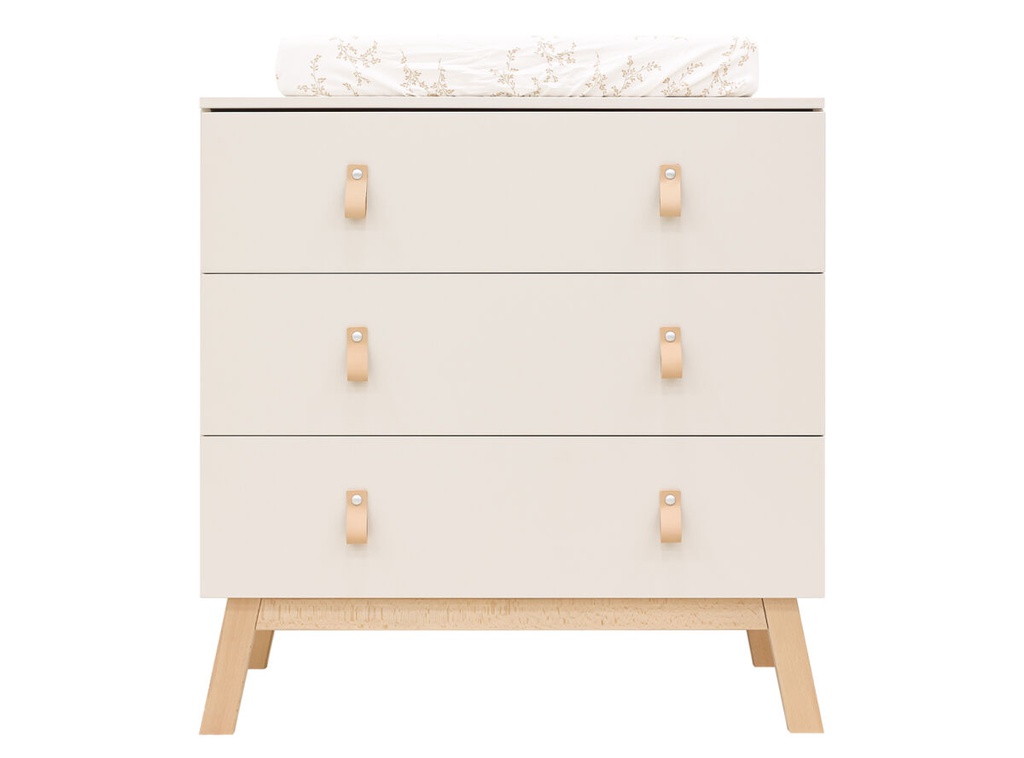 Bopita - Commode avec 3 tiroirs Lines - Dune/Naturel