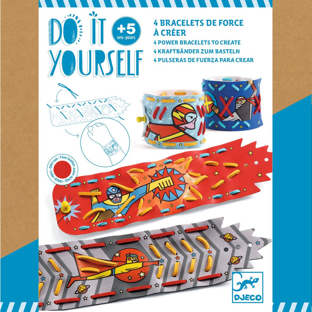DJECO - Do It Yourself - 4 bracelets de force à créer - 5 ans +