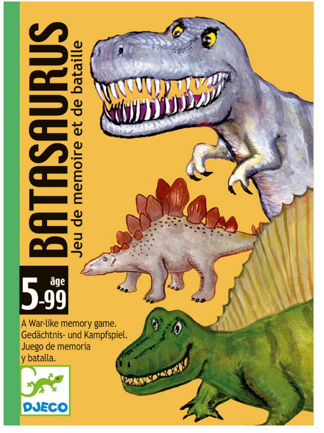 DJECO - Jeu de cartes de mémoire et de bataille - Batasaurus - 5 ans +