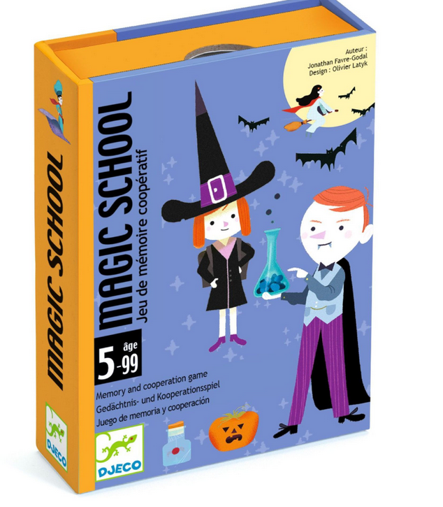 DJECO - Jeu de cartes de mémoire coopératif - Magic school - 5 ans +