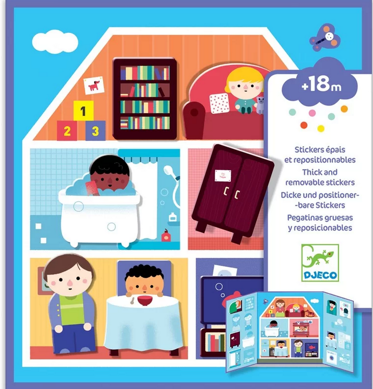 DJECO - Stickers épais et repositionnables - La maison - 18 mois +