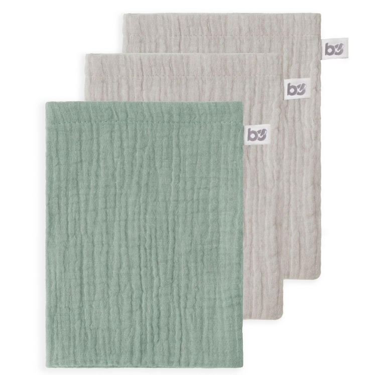 Baby's Only - Gant de Toilette Fresh ECO stonegreen/urban taupe - Pack de 3