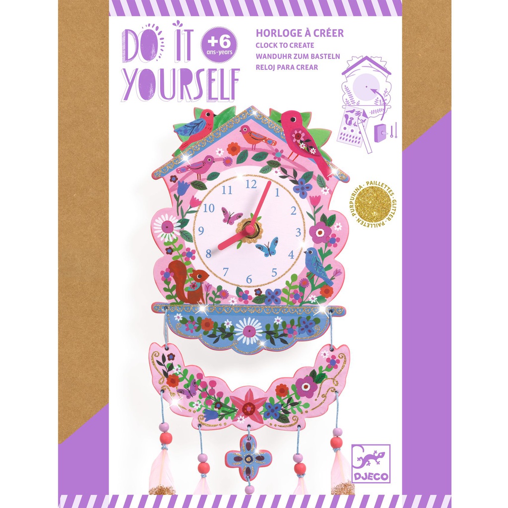 DJECO - Do It Yourself - Horloge à créer - 6 ans +