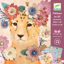 DJECO - Lot de 4 tableaux 3D - Couronnes de fleurs - 5 à 8 ans