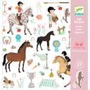 DJECO - Lot de 160 stickers - Chevaux - 4 à 7 ans