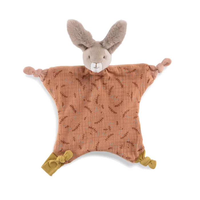 Moulin Roty - Doudou lapin argile avec broderie - Trois petits lapins