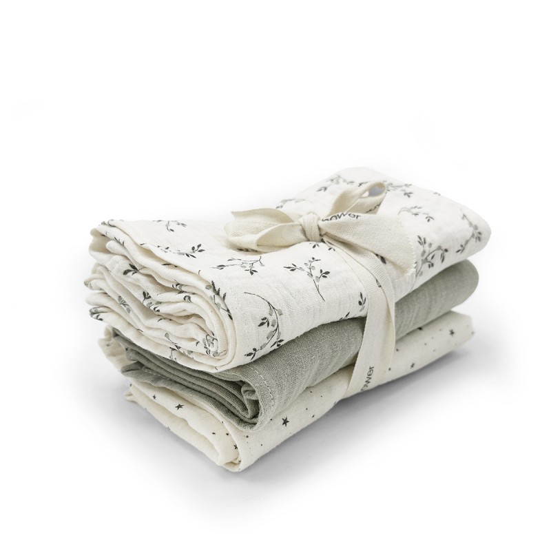 Babyshower - Set de 3 tétras - Olive Bloom