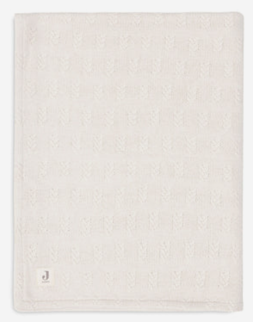 Jollein - Couverture Berceau 75x100cm Grain Knit - Oatmeal/Velvet