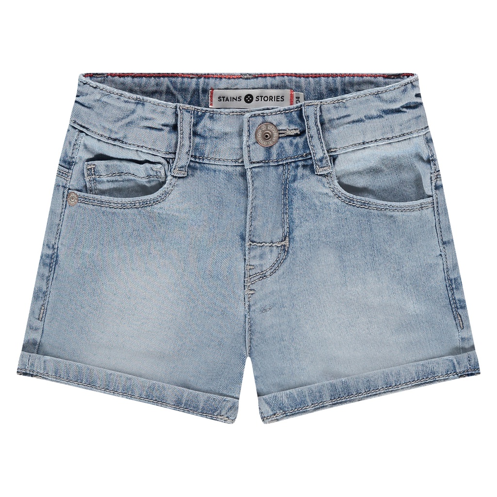 STAINS & STORIES (BY BABYFACE) - Short denim fille - Blue denim