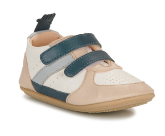 Easy Peasy - Chaussons My Pre Basket velcro - Blanc et bleu