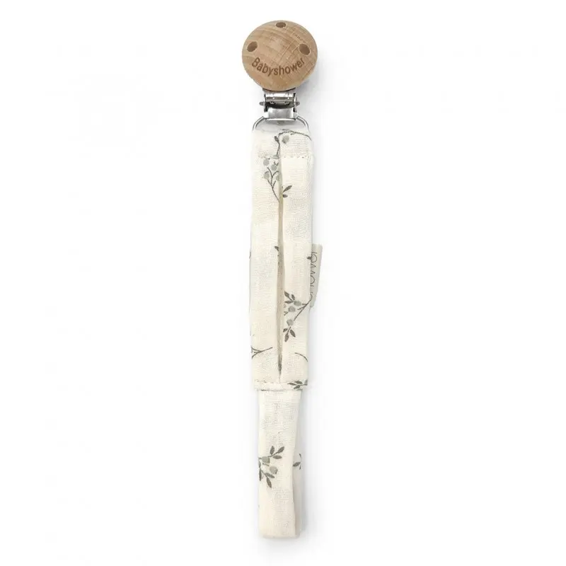 Babyshower - Attache-tétine Wood - Olive Bloom