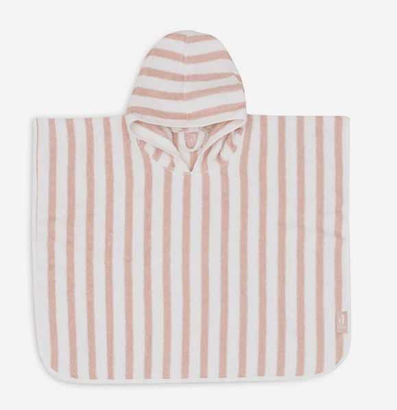 Jollein - Poncho de bain Stripes - Wild Rose - GOTS