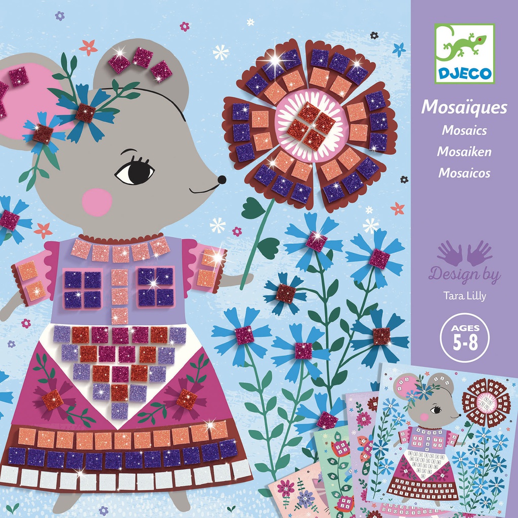 DJECO - Coffret mosaïques Lovely pets - 5 à 8 ans