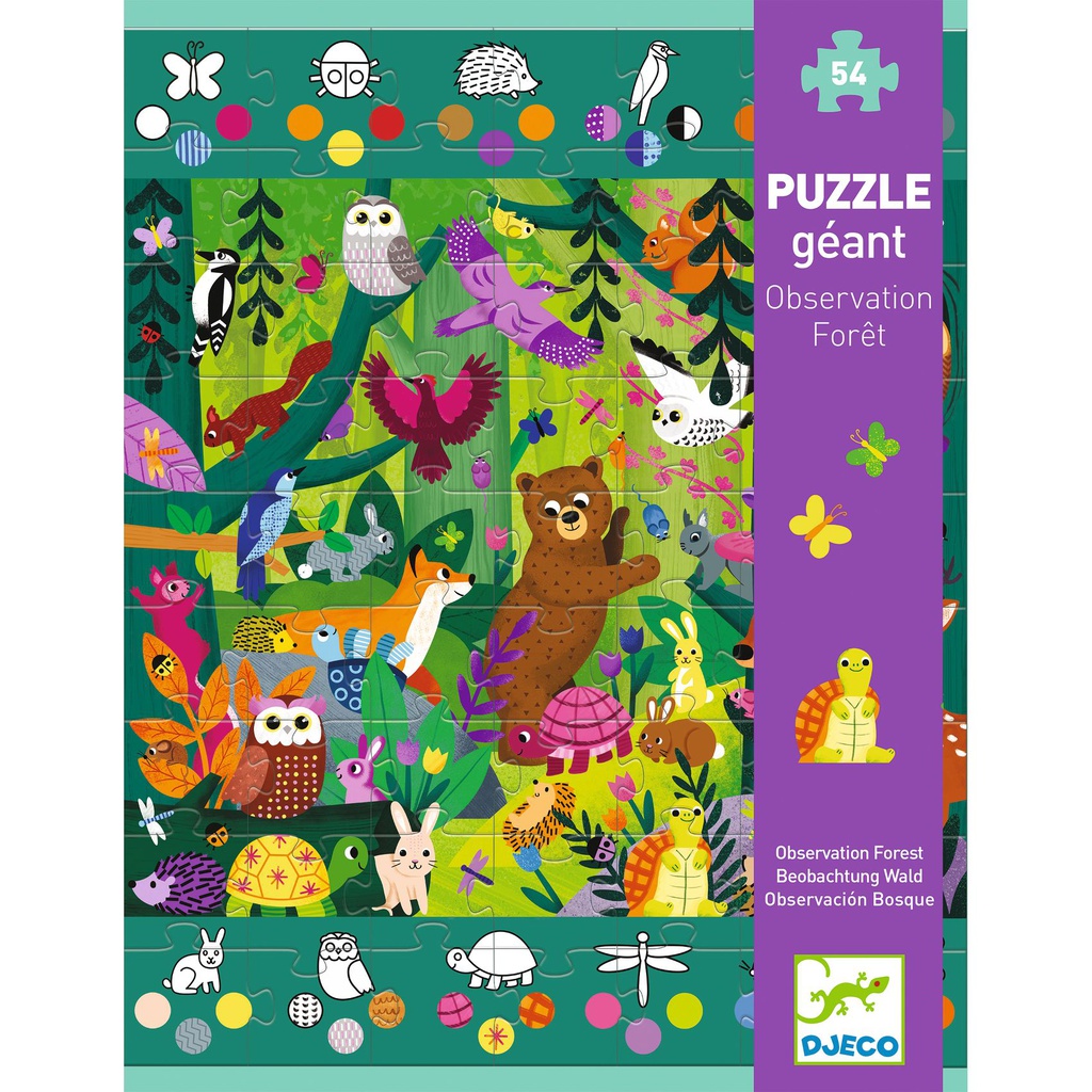 DJECO - Puzzle Géant Observation Forêt 54 pcs - 5 ans +