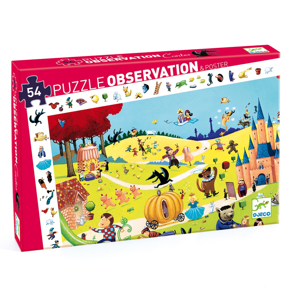 DJECO - Puzzle observation - Contes 54 pcs - 4 ans +