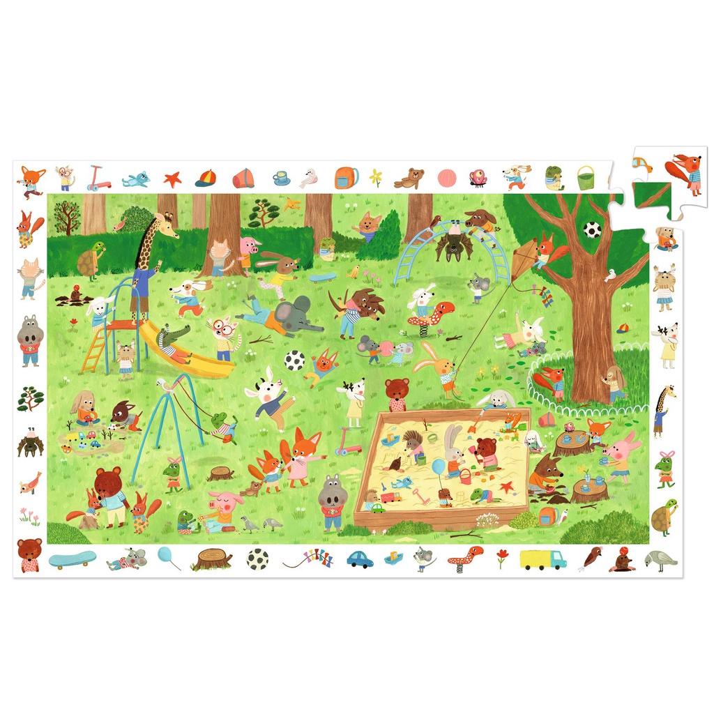 DJECO - Puzzle observation -  Le square des petits amis 35 pcs - 3 ans +
