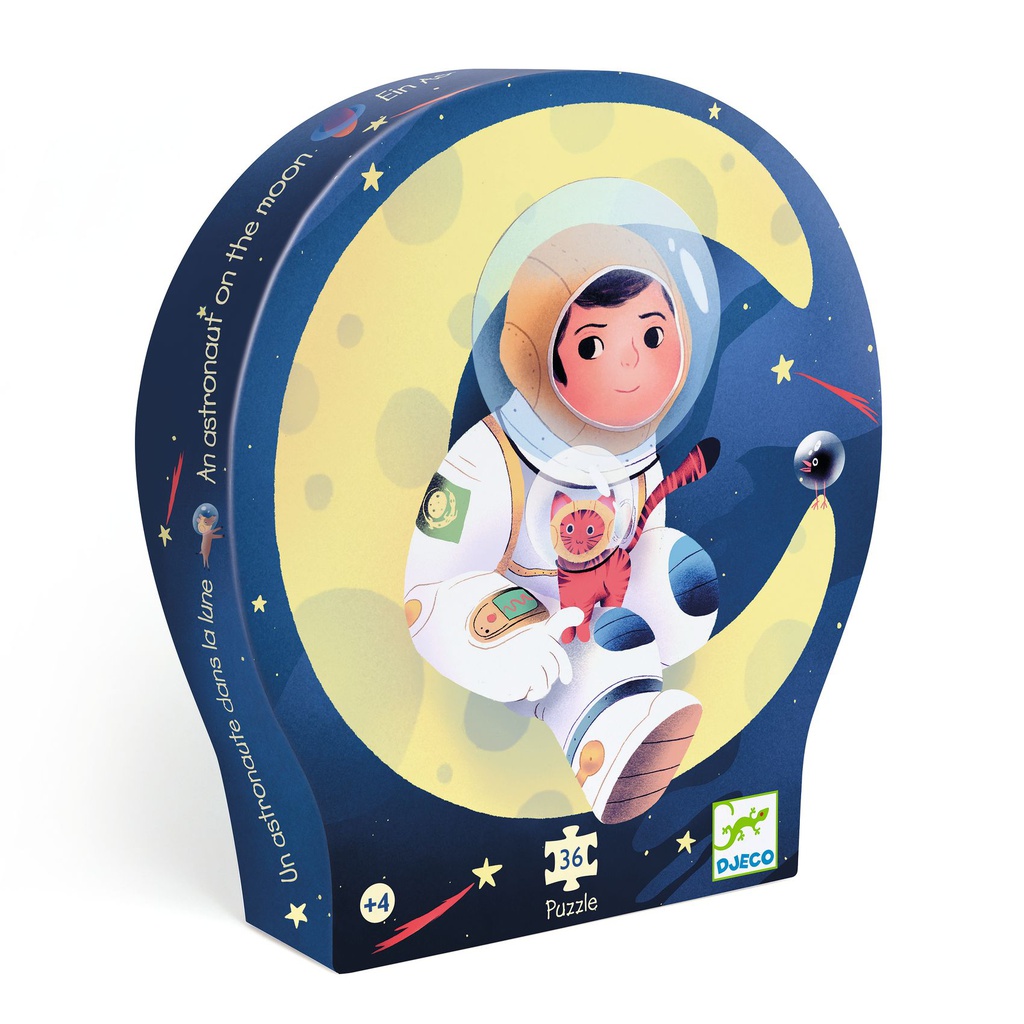 DJECO - Puzzle Un astronaute dans la lune 36 pcs - 4 ans +