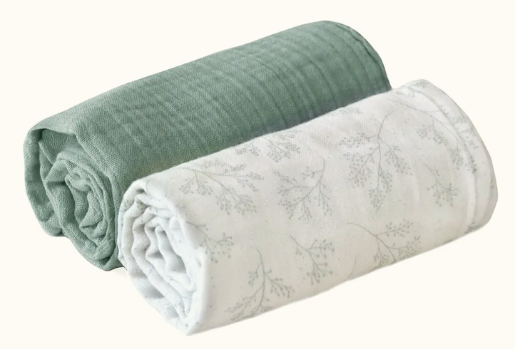 Charlie Crane - Lot de 2 langes DOLI - Pearl Blossom/Lichen