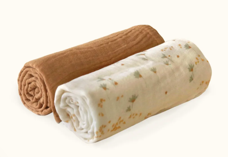 Charlie Crane - Lot de 2 langes DOLI - Pia/Camel