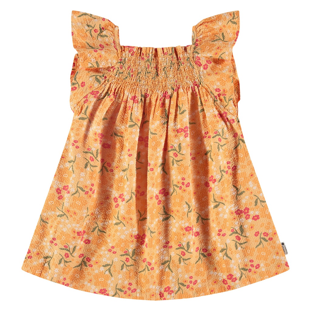 STAINS & STORIES (BY BABYFACE) - Robe manches courtes fille - Cantaloupe