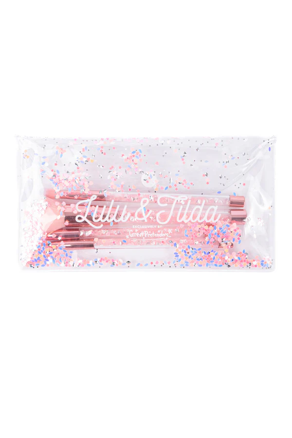 Lulu & Tilda - Ensemble de pinceaux et pochette à paillettes Glam Girl (5 pièces)