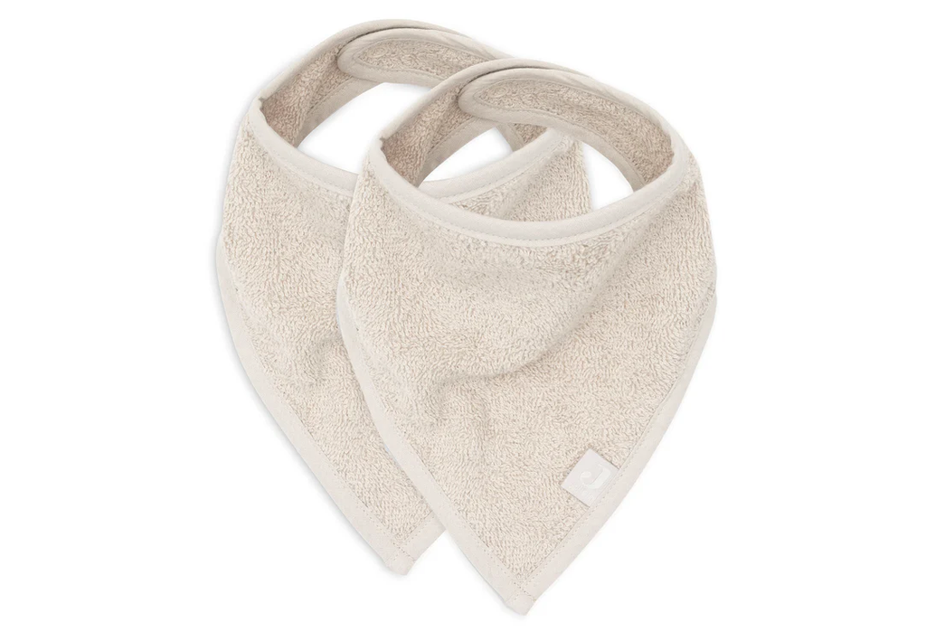 Jollein - Lot de 2 Bavoirs Bandanas éponge - Nougat