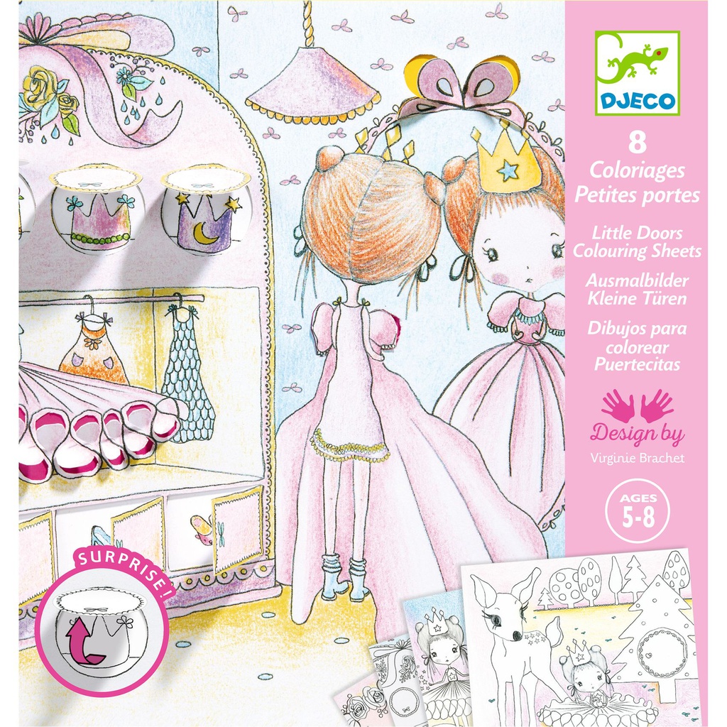 DJECO - 8 coloriages Les petites portes de Pupi - 5 à 8 ans