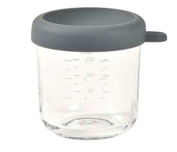 Béaba - Pot de conservation en verre - Gris foncé - 250 ml