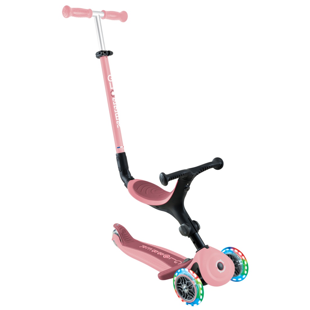 GLOBBER - Trottinette évolutive Go Up Active Lights 360 - Pastel Pink