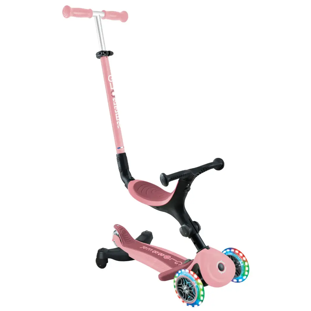 GLOBBER - Trottinette évolutive Go Up Active Lights 360 - Pastel Pink