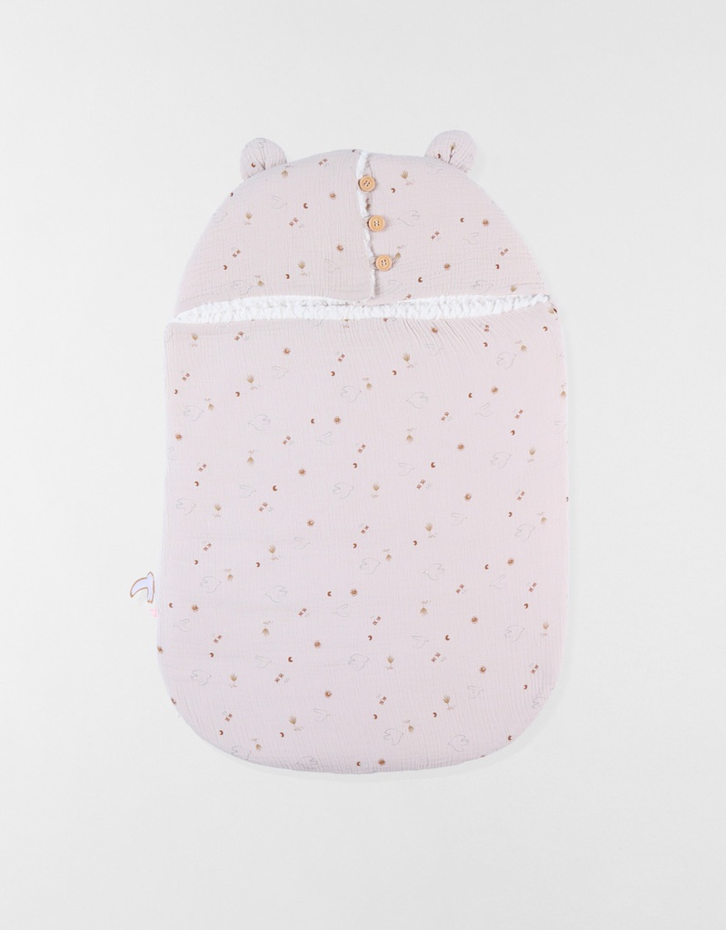 Noukie's - Nid d'ange en Mousseline de coton et sherpa - Colombes du bonheur