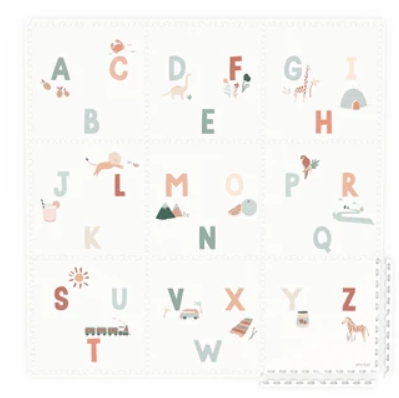 Play&go - Tiloo - Tapis de jeux 3-in-1 - Alphabet/Terrazzo