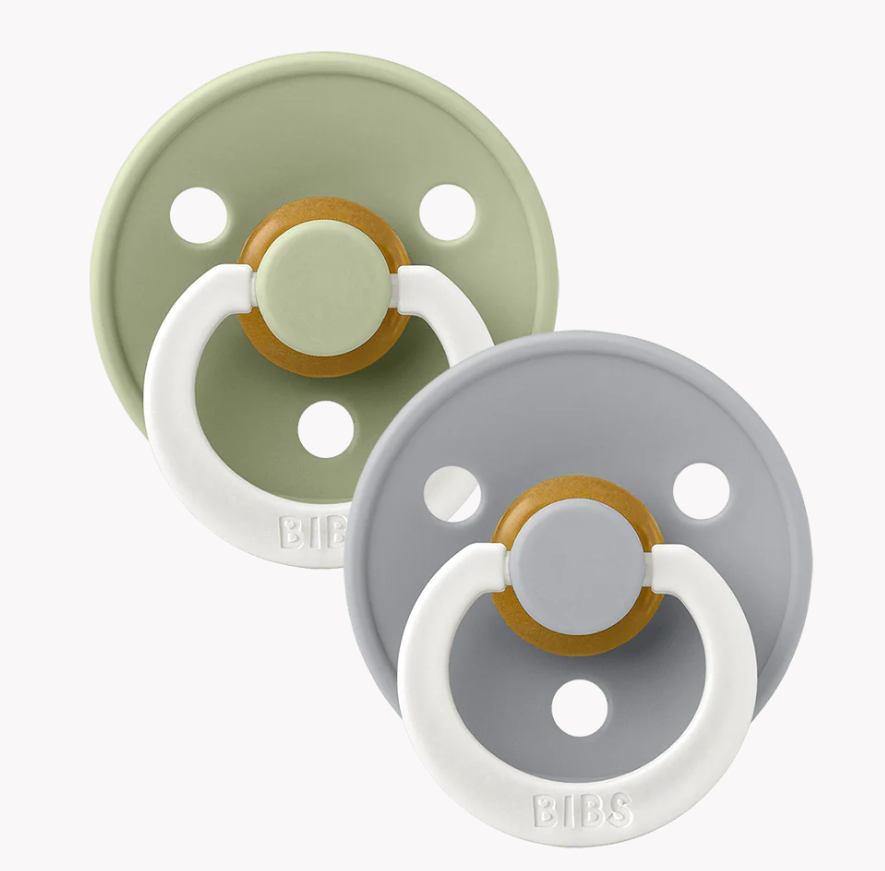 Bibs - Lot de 2 tétines Glow - Sage/Cloud - Taille 1 - Symétriques