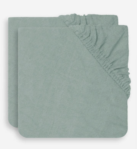 Jollein - Lot de 2 Housses matelas à langer éponge 50x70 - Ash Green