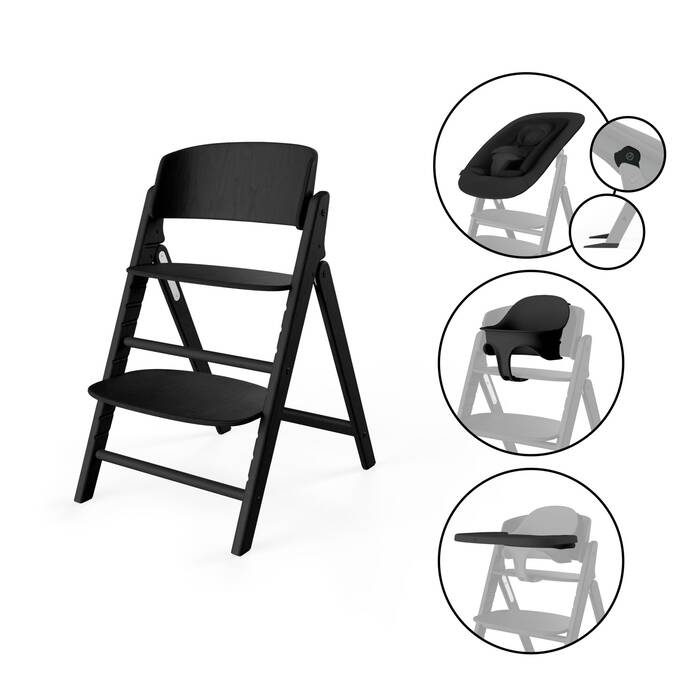 Cybex - Chaise haute Click &amp; Fold 4-en-1 - Stunning Black