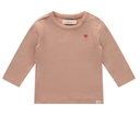 A Tiny Story - T-shirt longues manches coeur brodé - Corail